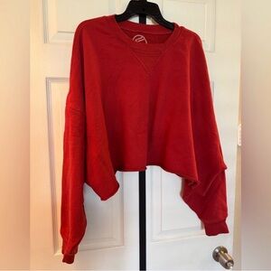 Savvi Britt Oversized Crop Sweatshirt